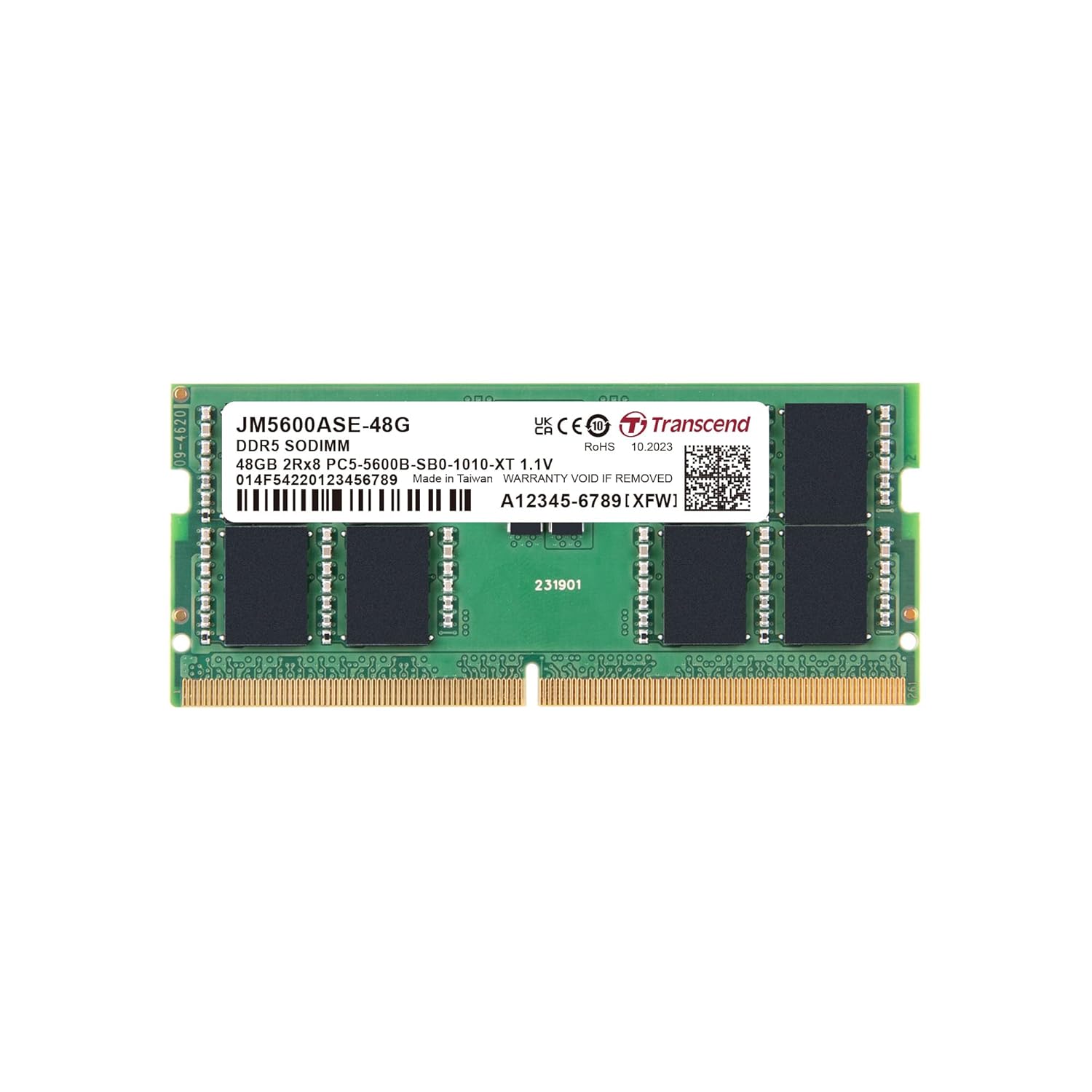 Transcend JetRam DDR5 5600 MHz SODIMM CL46 1.1V Laptop RAM | 8GB, 16GB, 32GB, 48GB Transcend JetRam DDR5 5600 MHz SODIMM CL46 1.1V Laptop RAM | 8GB, 16GB, 32GB, 48GB